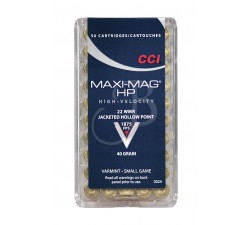 CCI .22 WMR MAXI-MAG 40GR JHP            0024