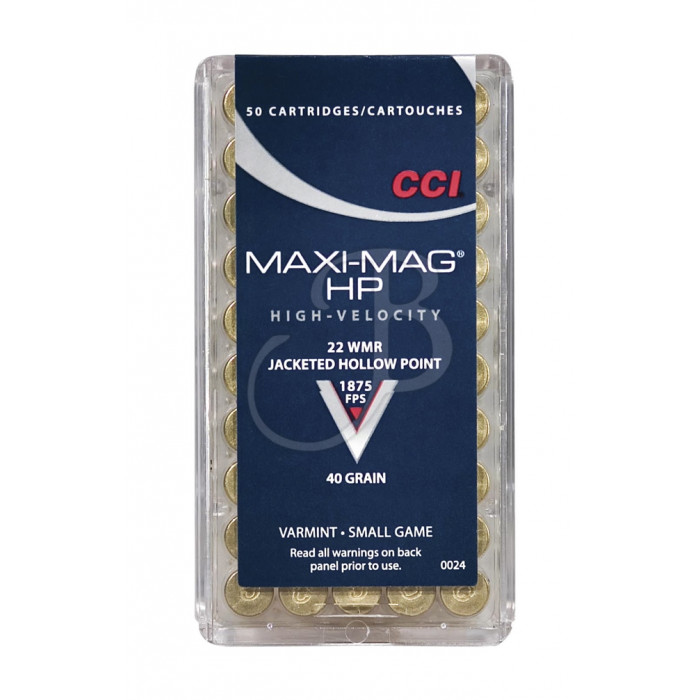 CCI .22 WMR MAXI-MAG 40GR JHP            0024