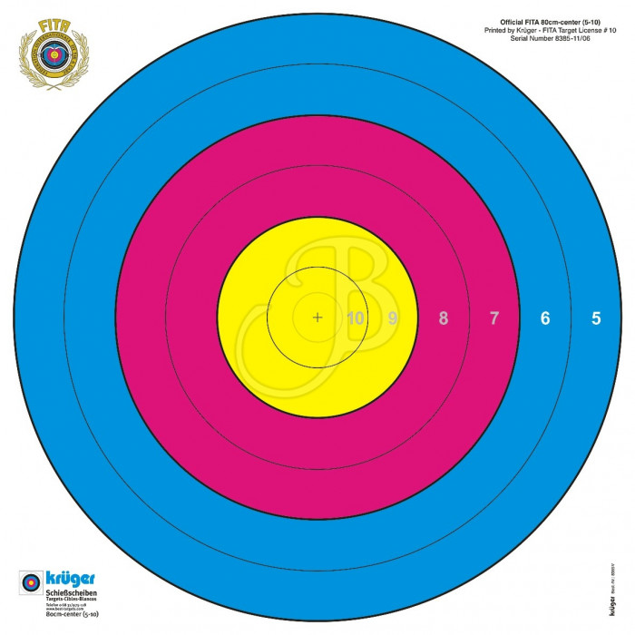 KRUEGER BERSAGLIO FITA 80CM DA 10 A 5 SU 48CM KRUEGER BERSAGLIO FITA 80CM DA 10 A 5 SU 48CM
