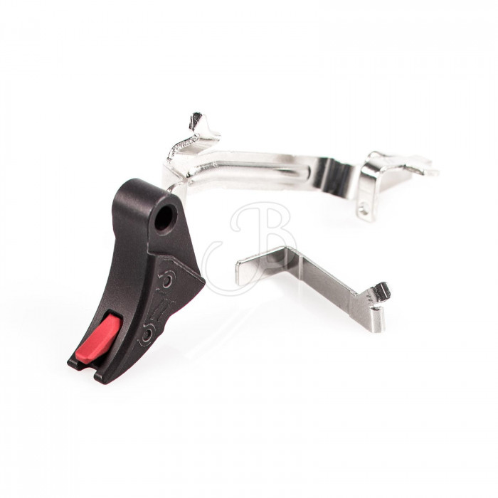 ZEV PRO CURVED FACE TRIGGER GLOCK SM BLK/RED