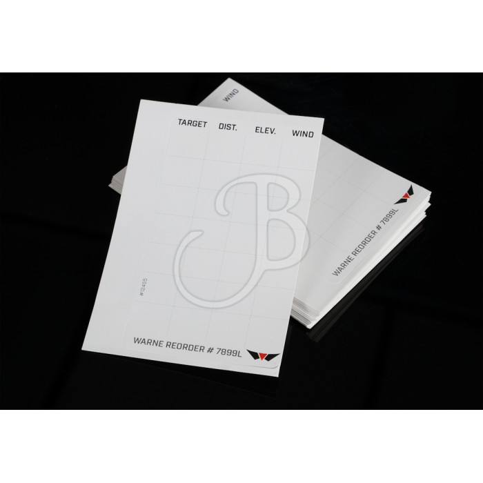 WARNE DATA CARD REFILL WARNE DATA CARD REFILL