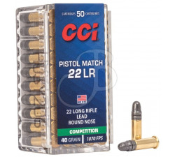 CCI CAL.22 LR PISTOL MATCH 40GR LRN      0051