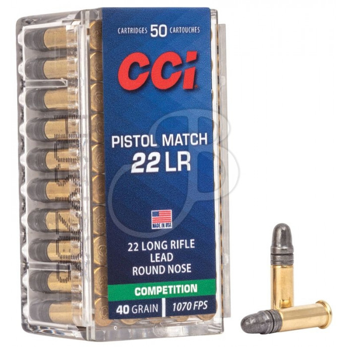 CCI CAL.22 LR PISTOL MATCH 40GR LRN 0051 CCI CAL.22 LR PISTOL MATCH 40GR LRN 0051